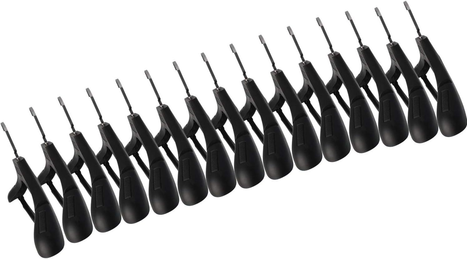 Black Extra Wide Plastic Suit Hangers with Swivel Hooks, Pack of 15