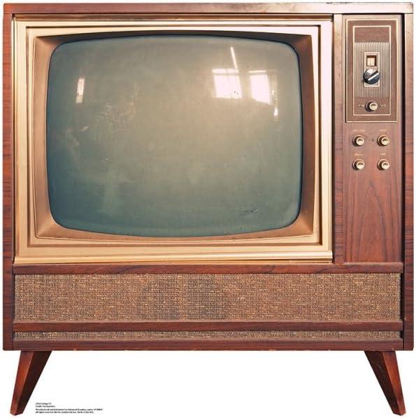 Vintage Brown Cardboard TV Standup Decor, 32" x 31"