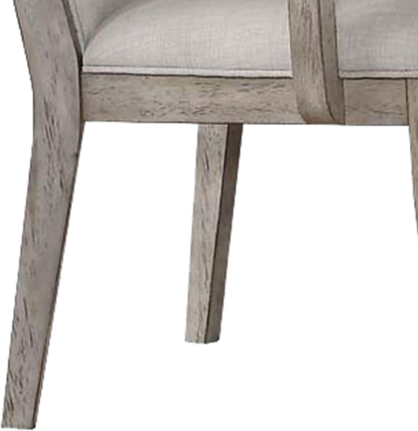 Set Of 2 Fabric Arm Chair, Gray Oak Fabric Upholstered Armchair