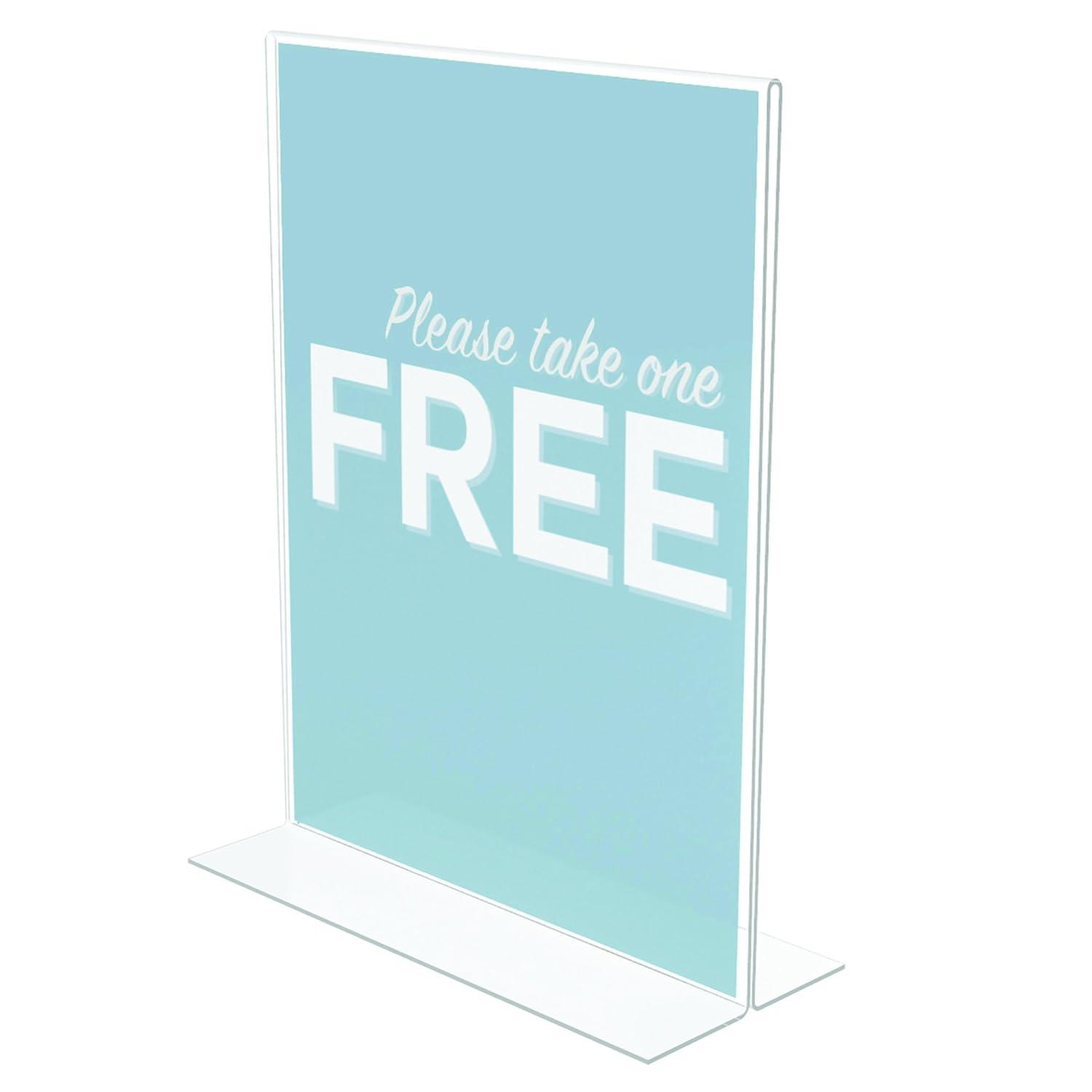 Deflect-O Corporation Classic Image Stand-Up Two-Sided Desktop Sign Holder, Plastic, 8-1/2 x 11