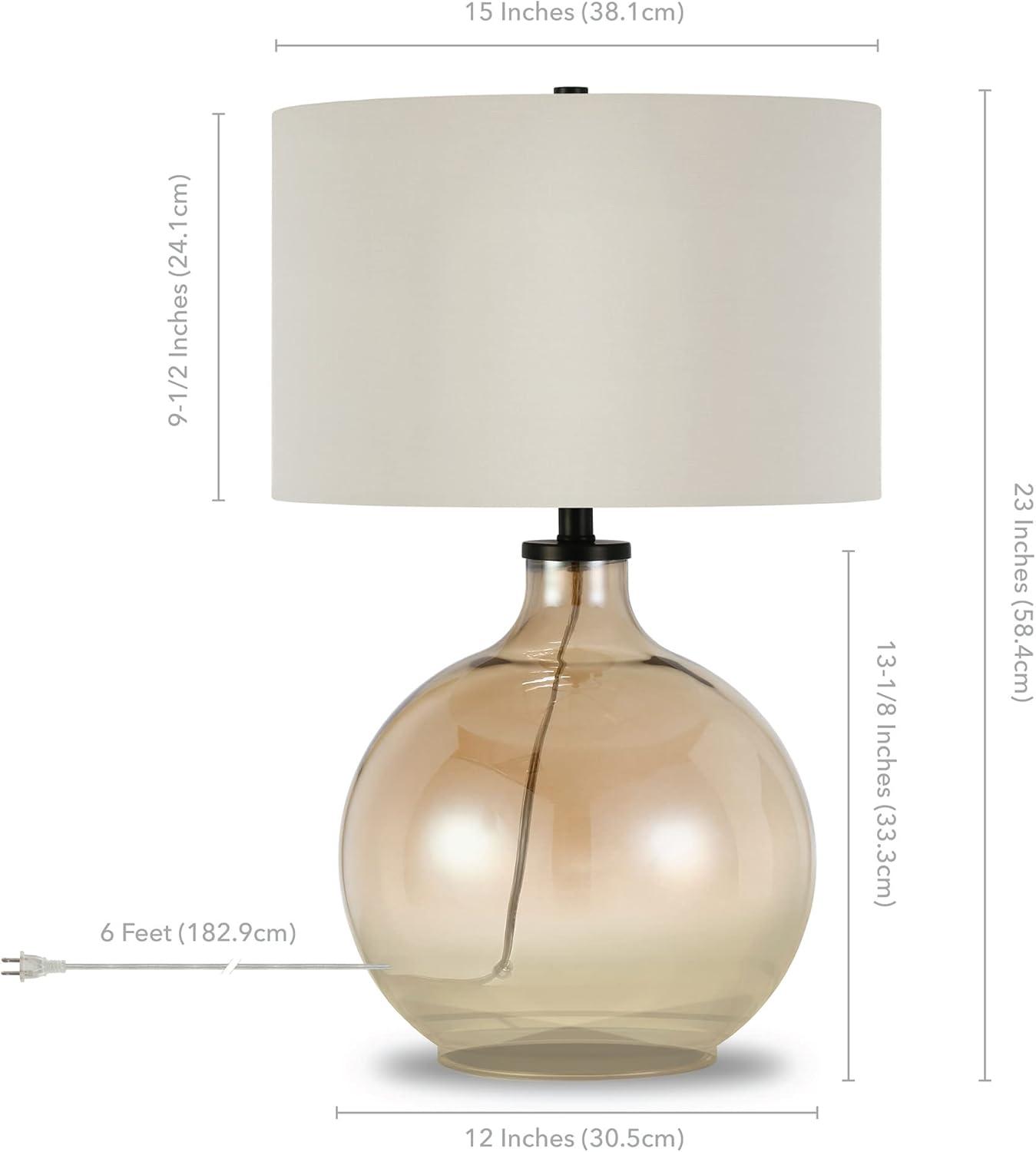 Elysian Bronze 23" Smart Table Lamp with Linen Shade