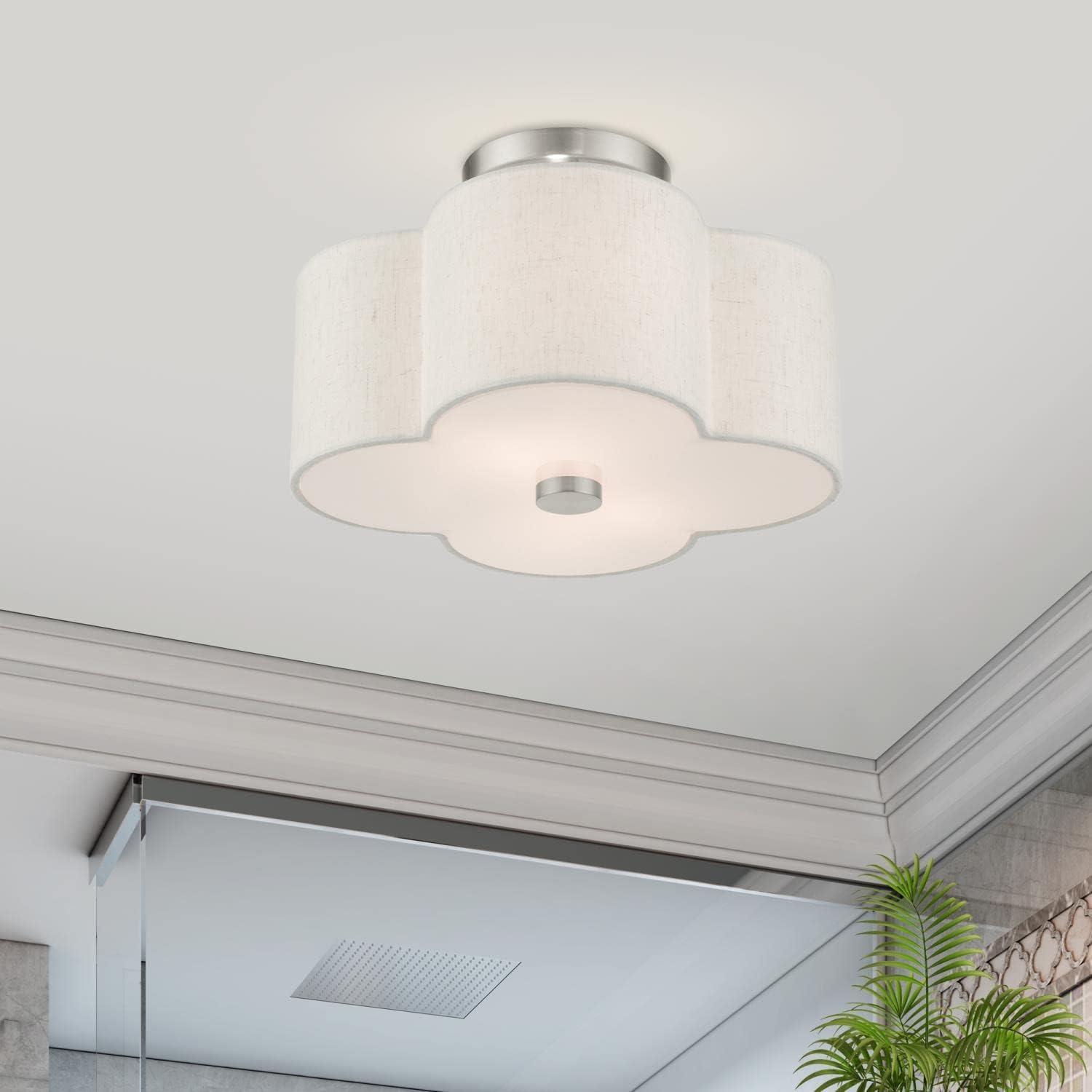 Livex Lighting - Solstice - 2 Light Semi-Flush Mount in French Country Style -