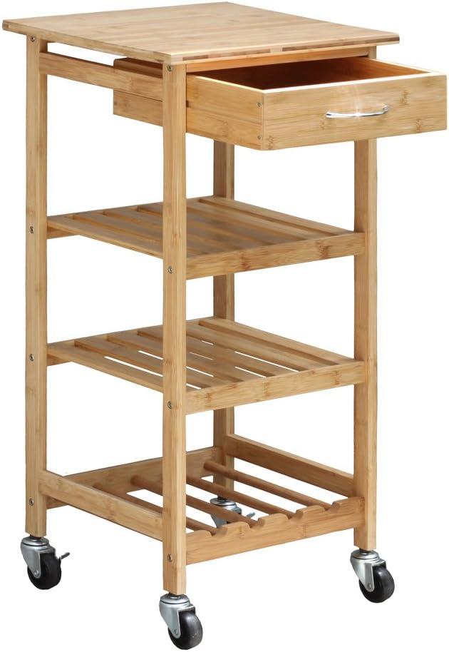 Oceanstar Bamboo Kitchen Trolley