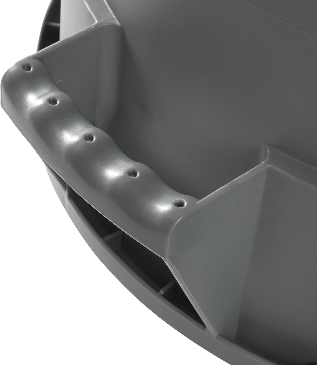Gray 10 Gallon Round Commercial Plastic Trash Can