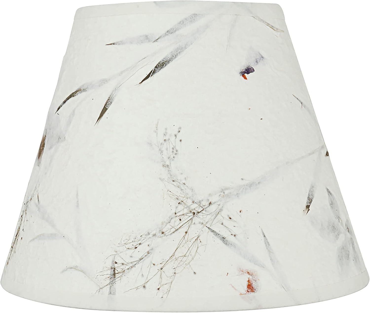 Off-White Petal Paper Empire Lamp Shade with Brass Fitter, 9"