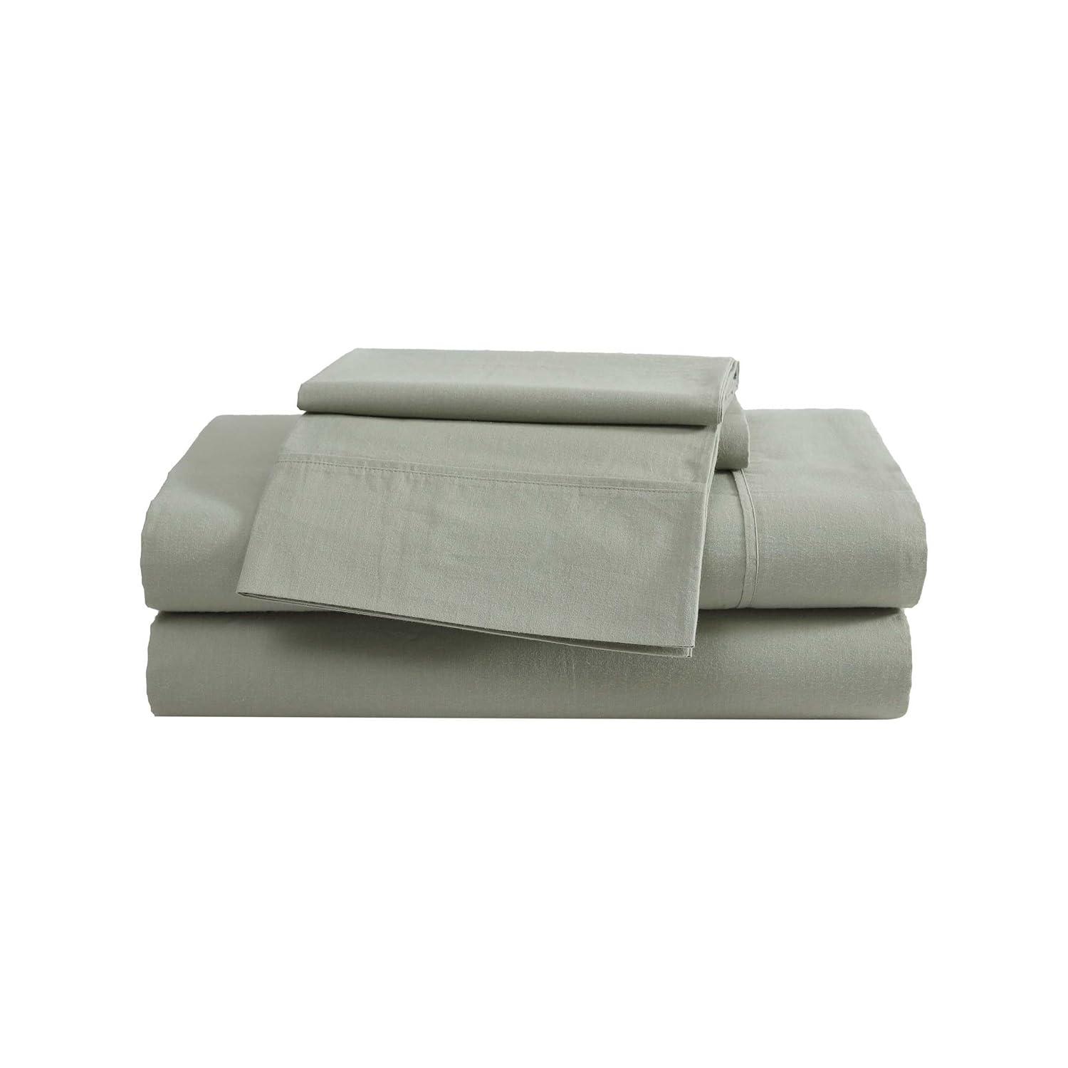 Eddie Bauer Eddie Bauer Solid Brushed Percale Cotton Sheet Set