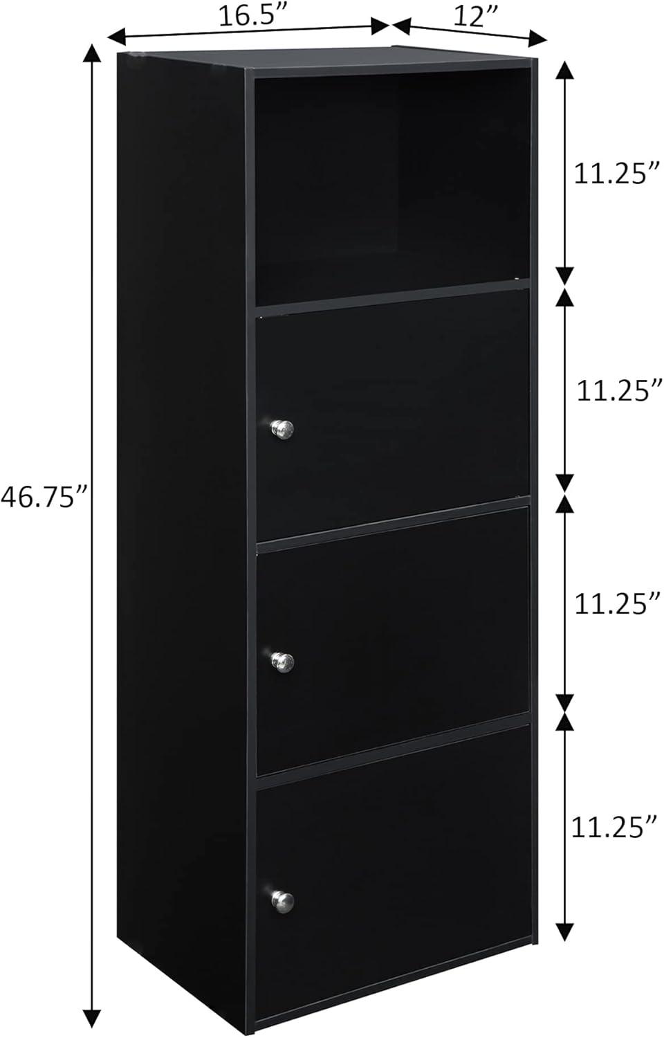 Convenience Concepts XTRA-Storage 3 Door Cabinet in Black Wood Finish
