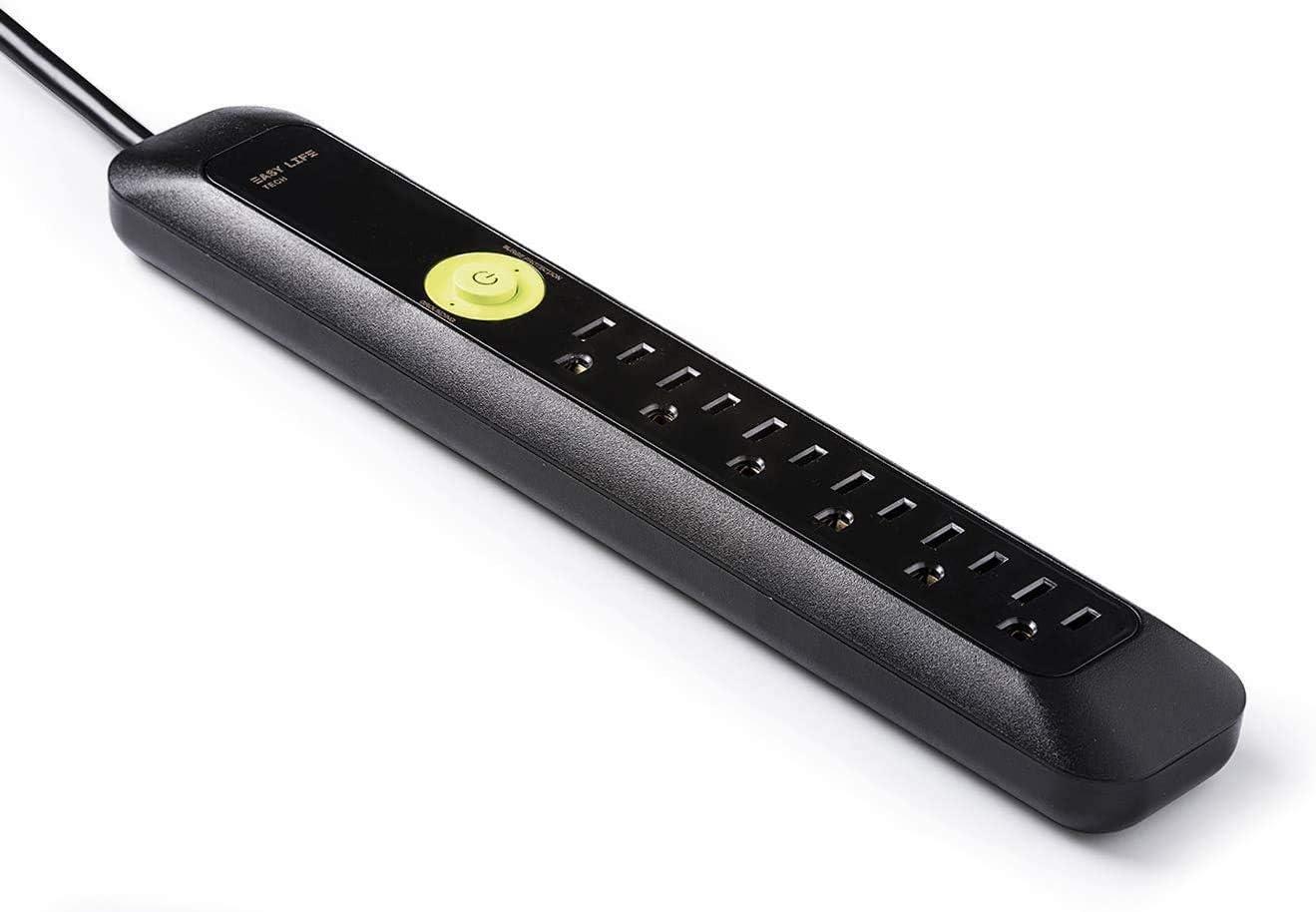 Black 6-Outlet Heavy Duty Power Strip with Surge Protector