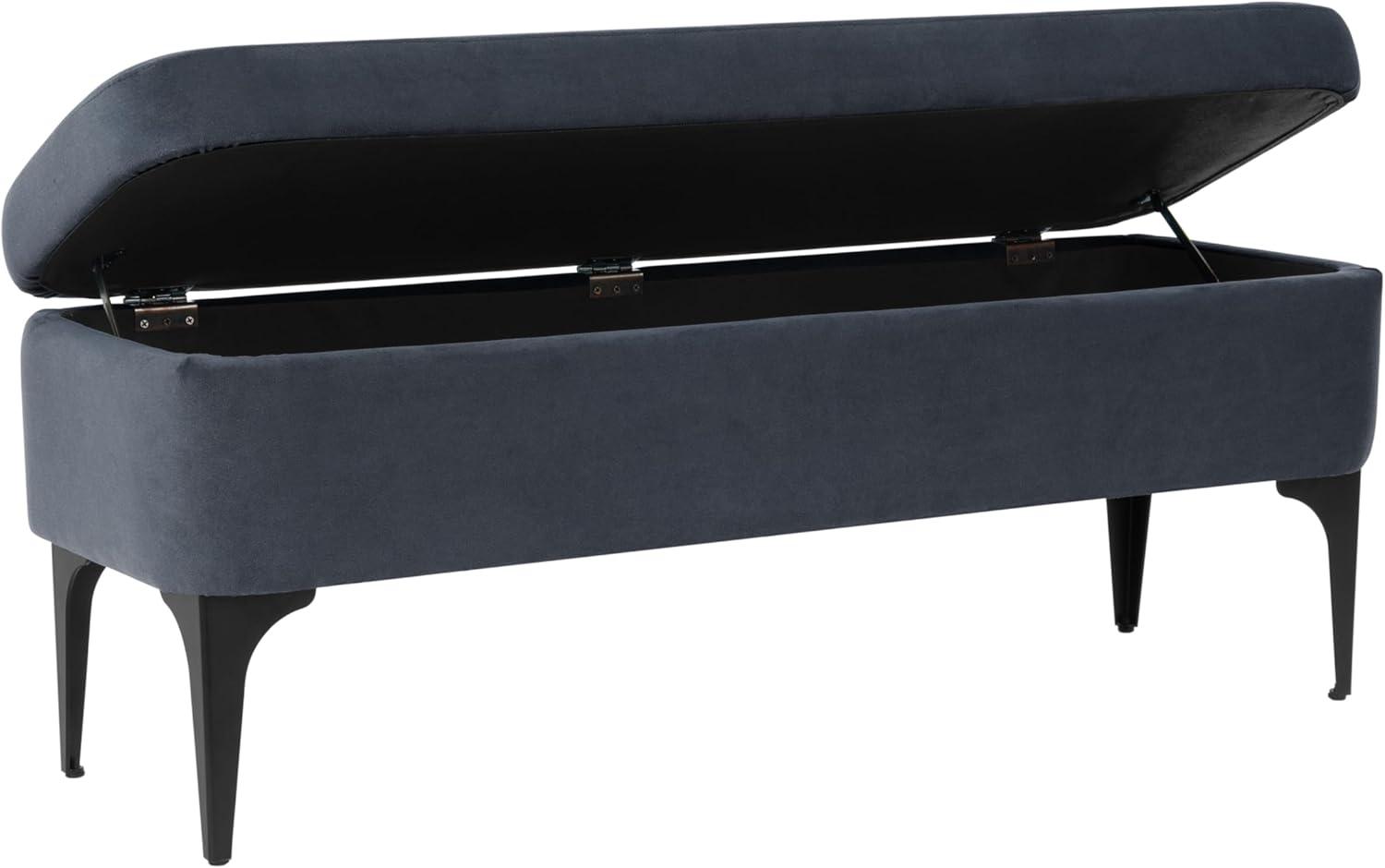 Medium Storage Bench with Metal Legs Gray Woven - HomePop