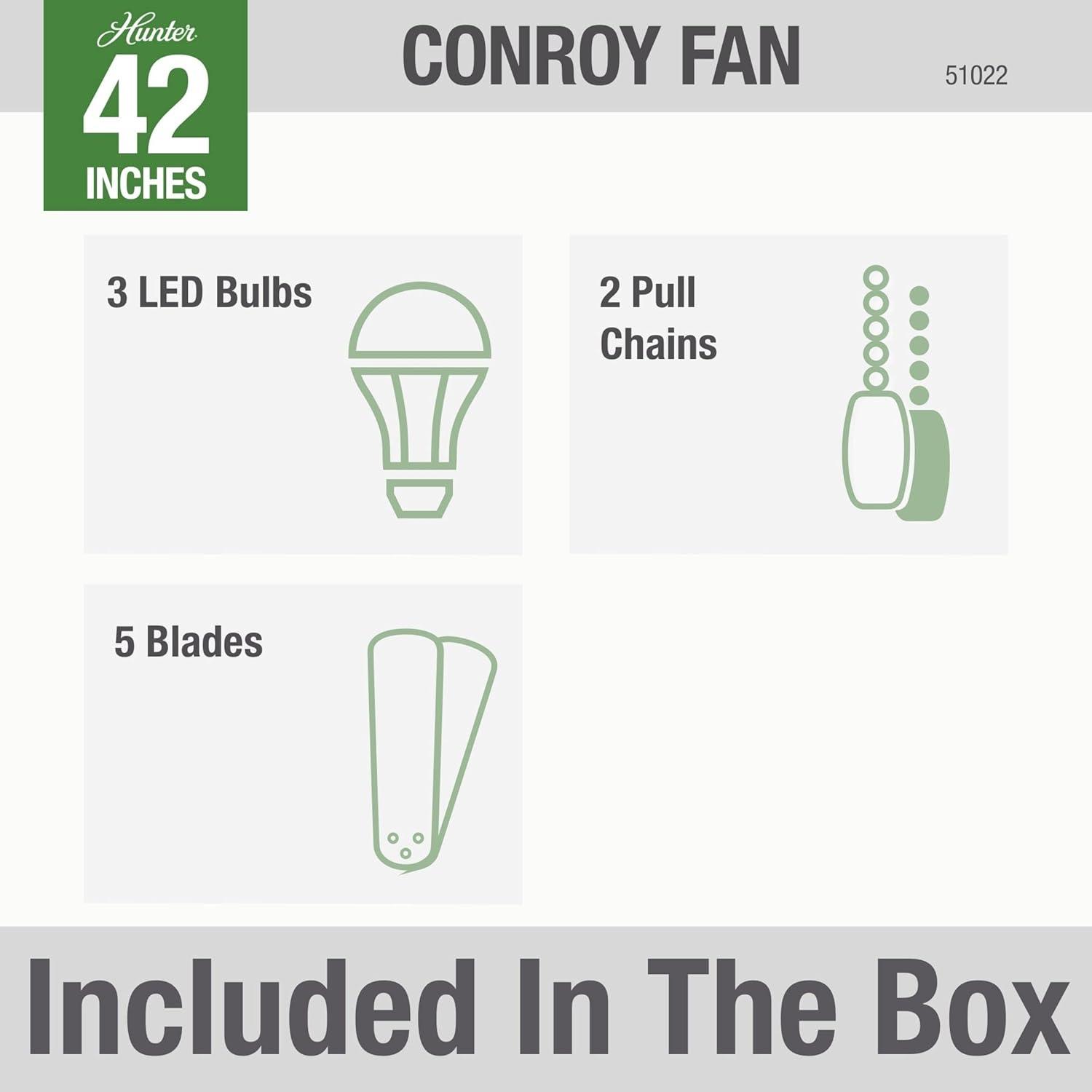 42'' Conroy 5 - Blade Flush Mount Ceiling Fan with Pull Chain and Light Kit Included