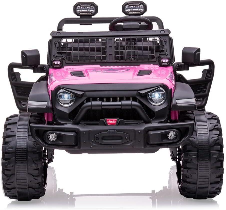 Pink 24V Two-Seater Kids Ride-On Truck with Remote Control