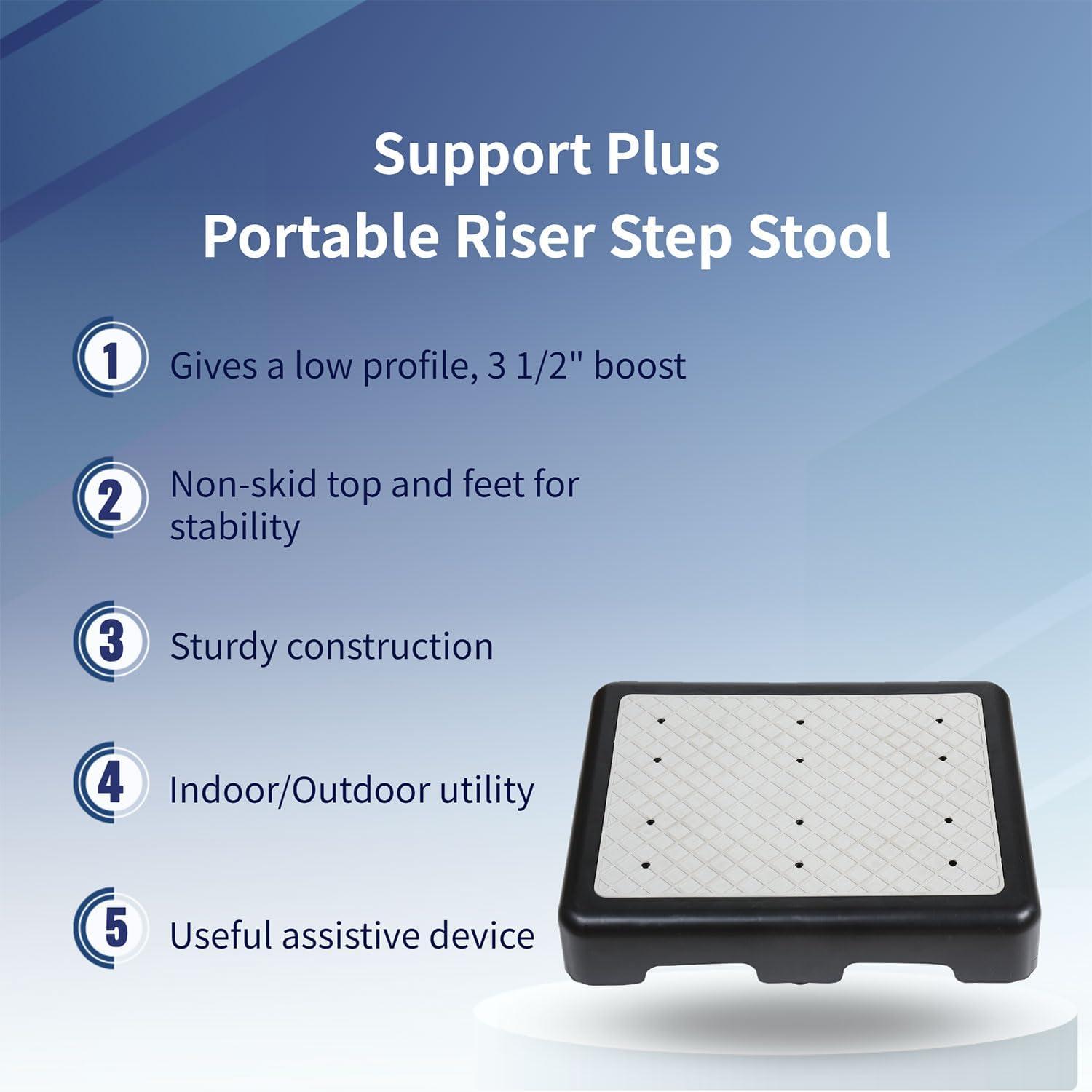 Riser Step Stool  - 3 1/2"H Safety Half Step Platform - Indoor/Outdoor