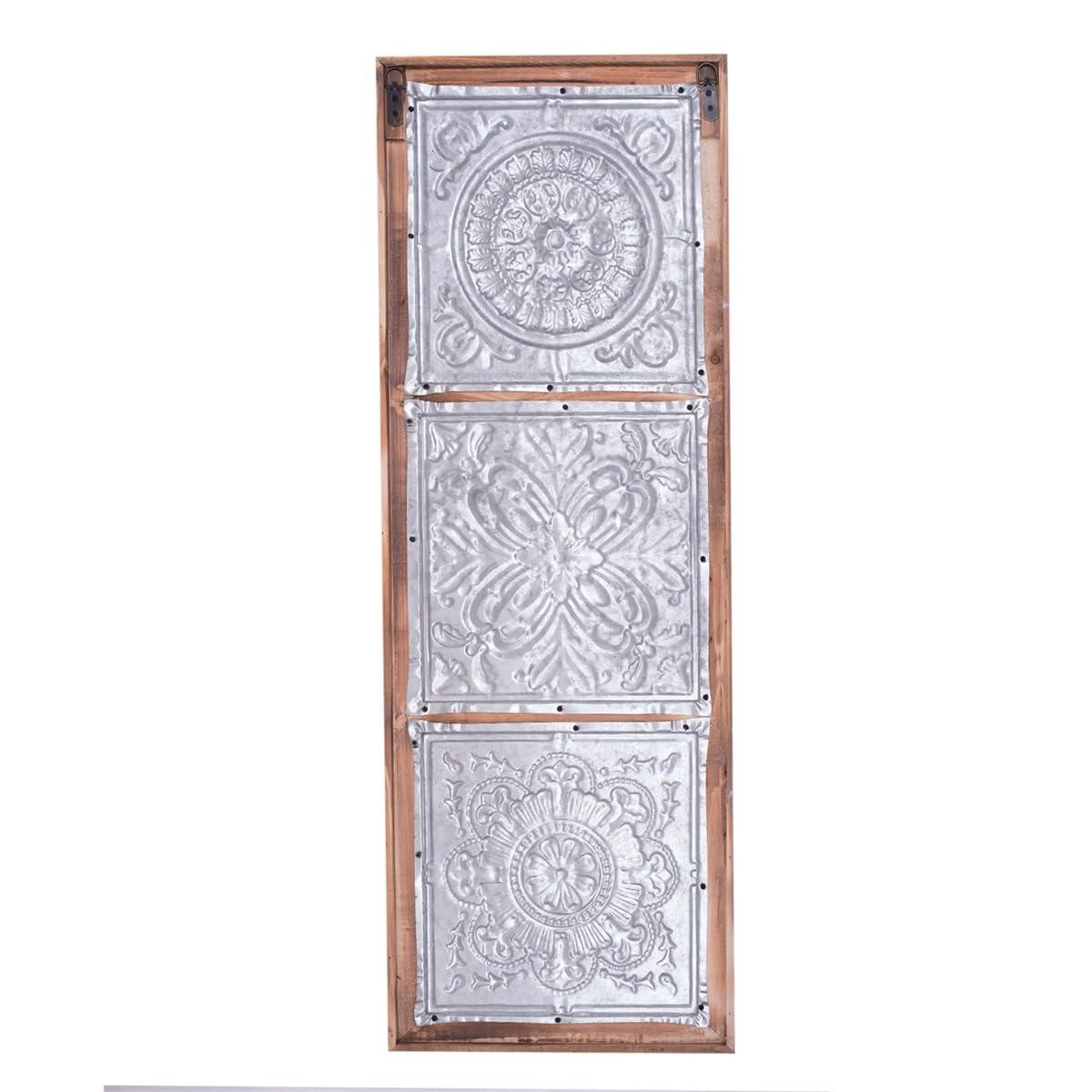 15 x 41 inch Rustic Distressed Wood and Metal Wall Décor - Foreside Home & Garden