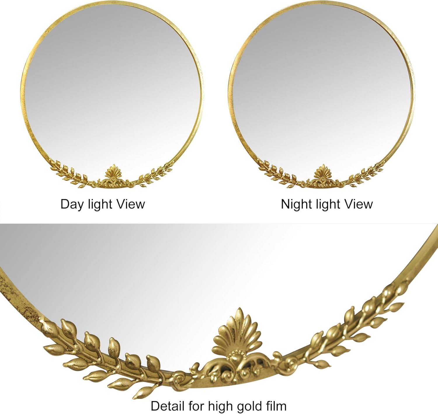 Beautiful Round Ornate Gold Frame Mirror 24" by Drew Barrymore