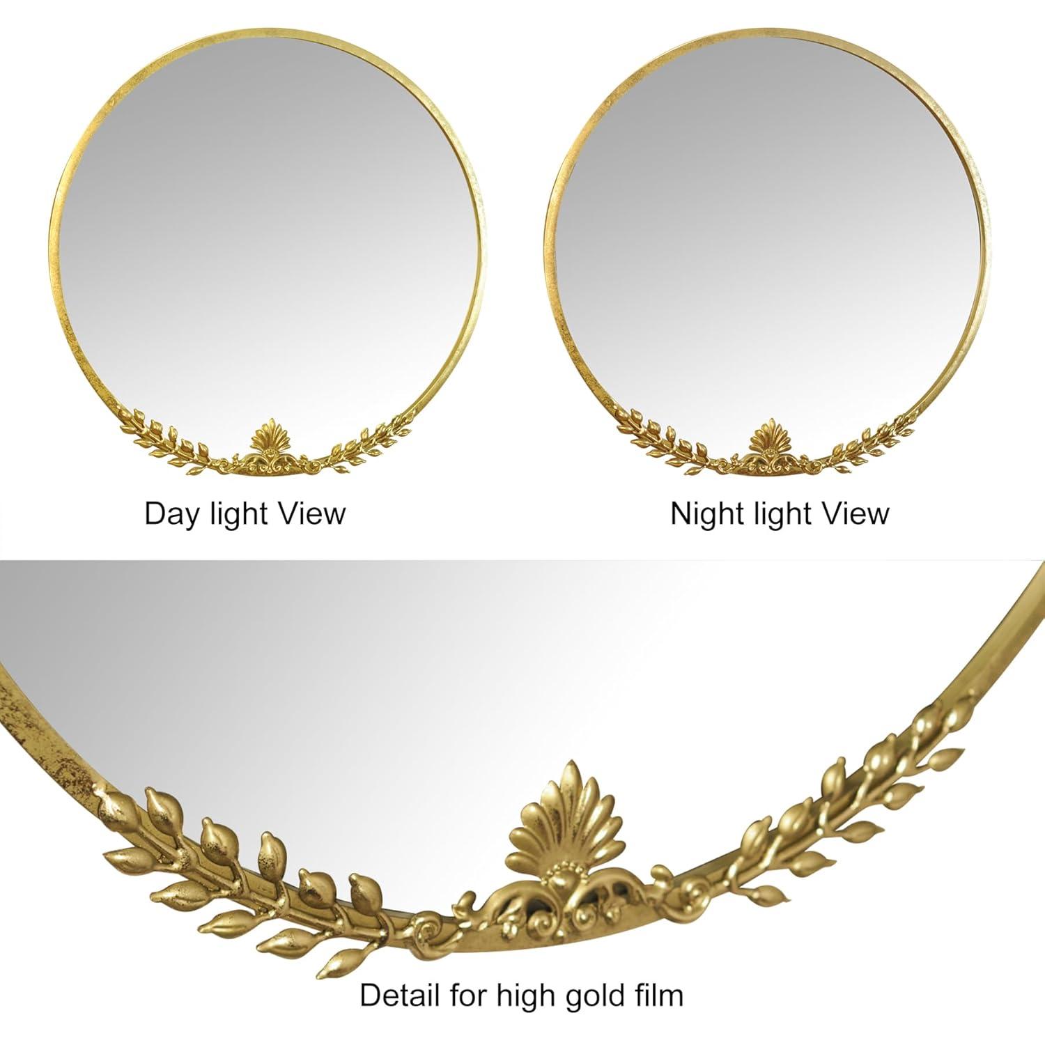 Beautiful Round Ornate Gold Frame Mirror 24" by Drew Barrymore