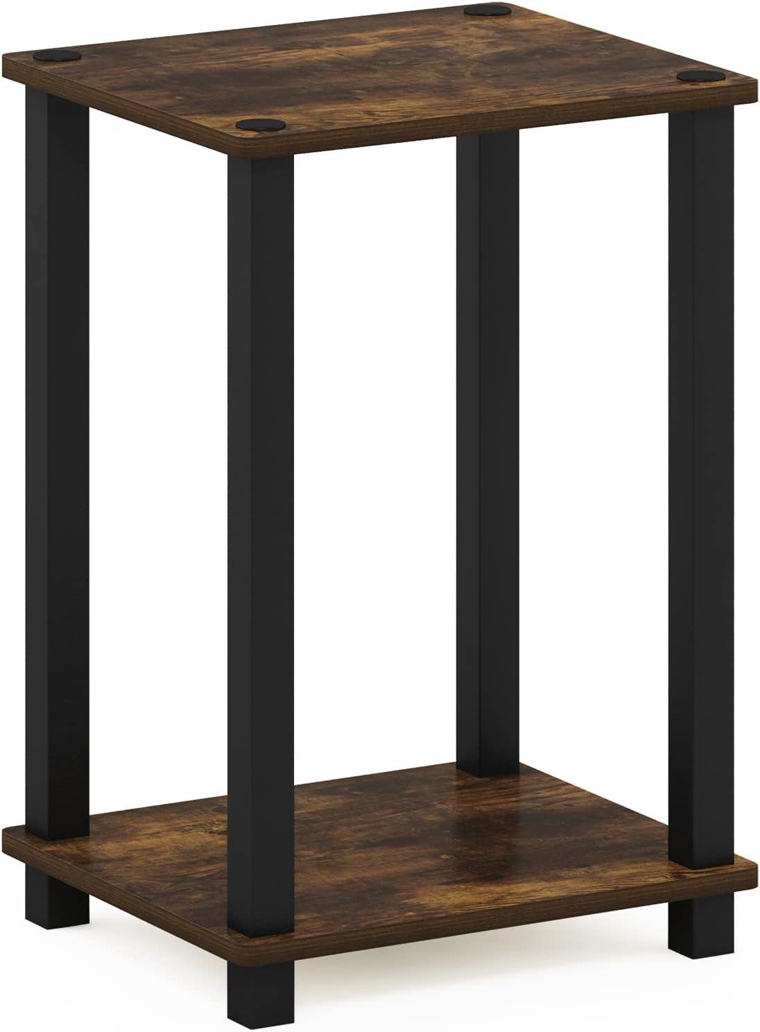 Furinno Simplistic End Table, Small, Amber Pine/Black