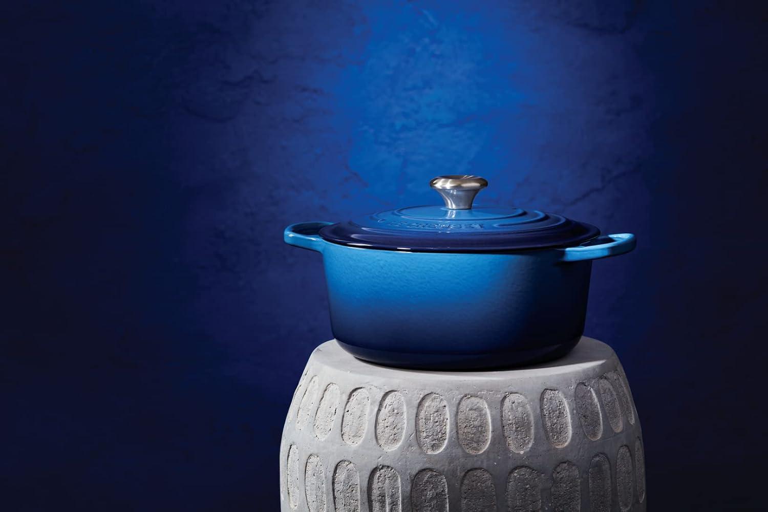 Azure Blue Enameled Cast Iron 7.25 qt. Dutch Oven