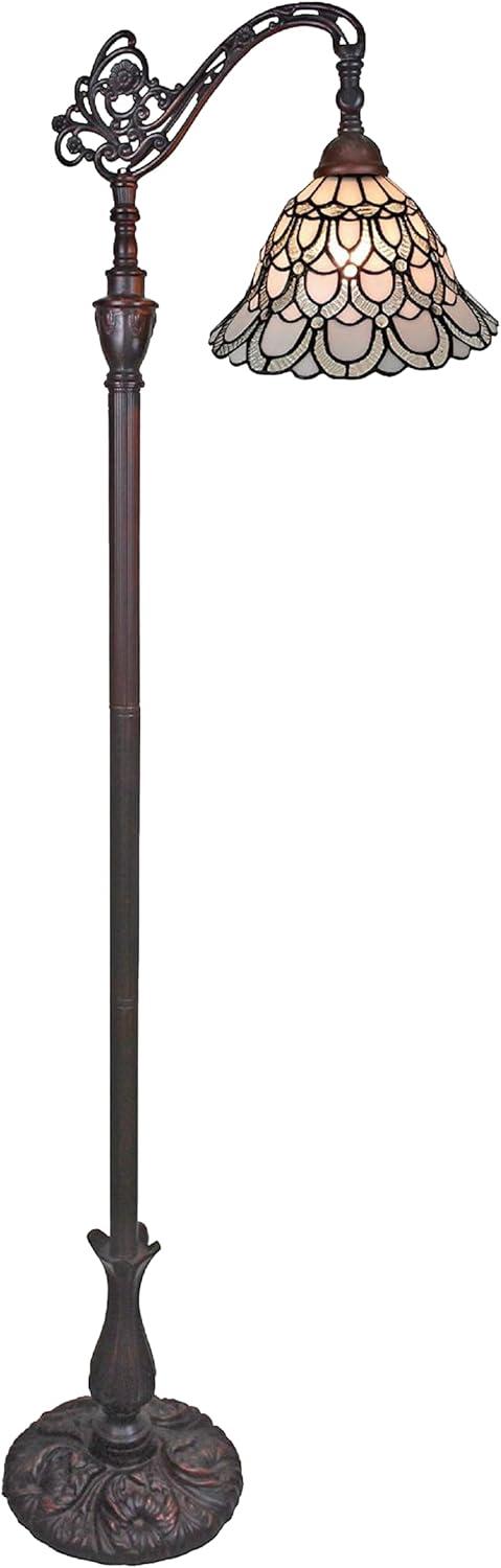 Elegant Arc Tiffany-Style 61.5" Stained Glass Floor Lamp