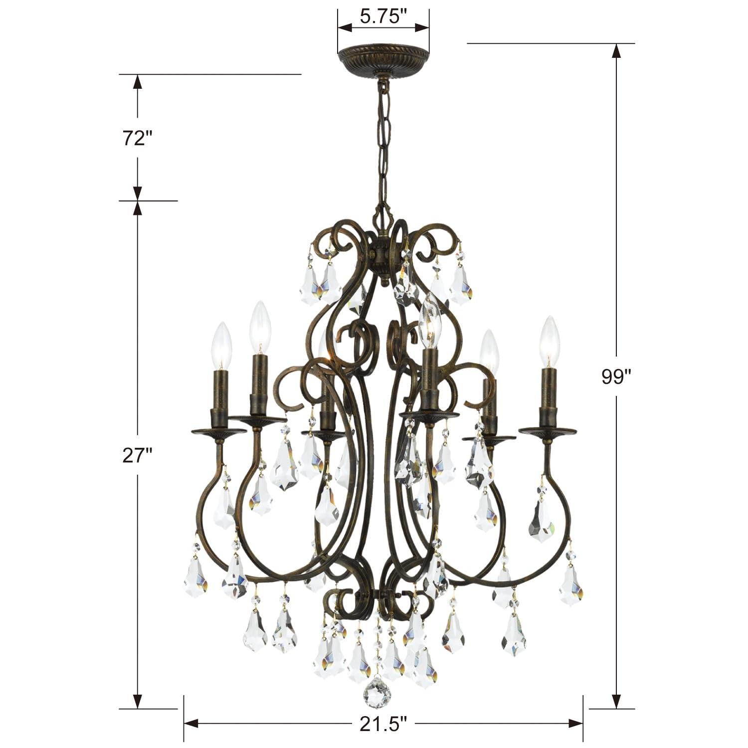 Crystorama Lighting - Chandelier - Ashton - Six Light Chandelier in Traditional