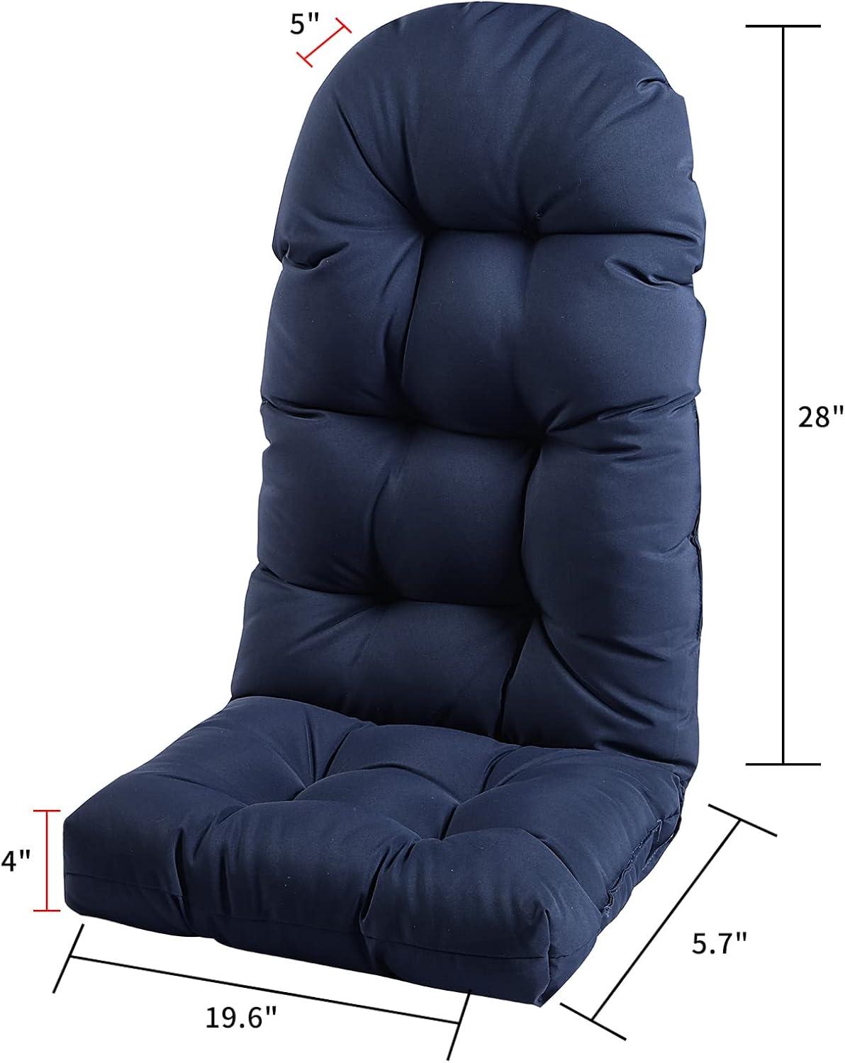 Crestlive Products Adirondack Style Patio Outdoor Chair Cushion for Adirondack Chair or Lounge Rocking Chair - See picture 2-Piece Set, Navy Blue