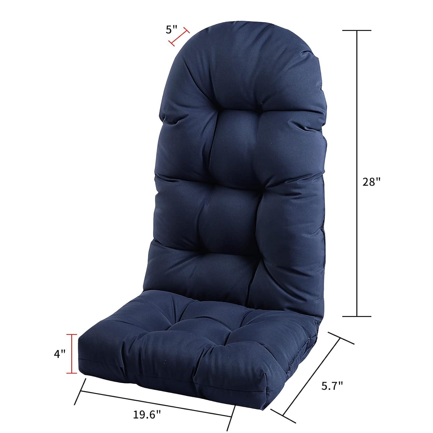 Crestlive Products Adirondack Style Patio Outdoor Chair Cushion for Adirondack Chair or Lounge Rocking Chair - See picture 2-Piece Set, Navy Blue