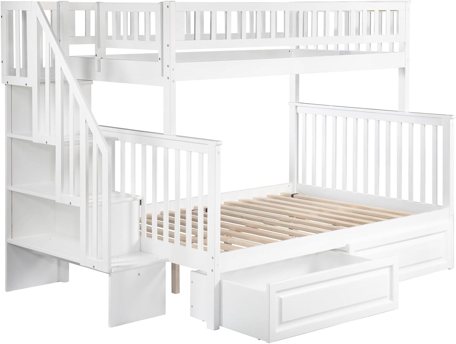 Woodland Staircase Bunk Bed Twin over Twin in Multiple Colors and Configurations