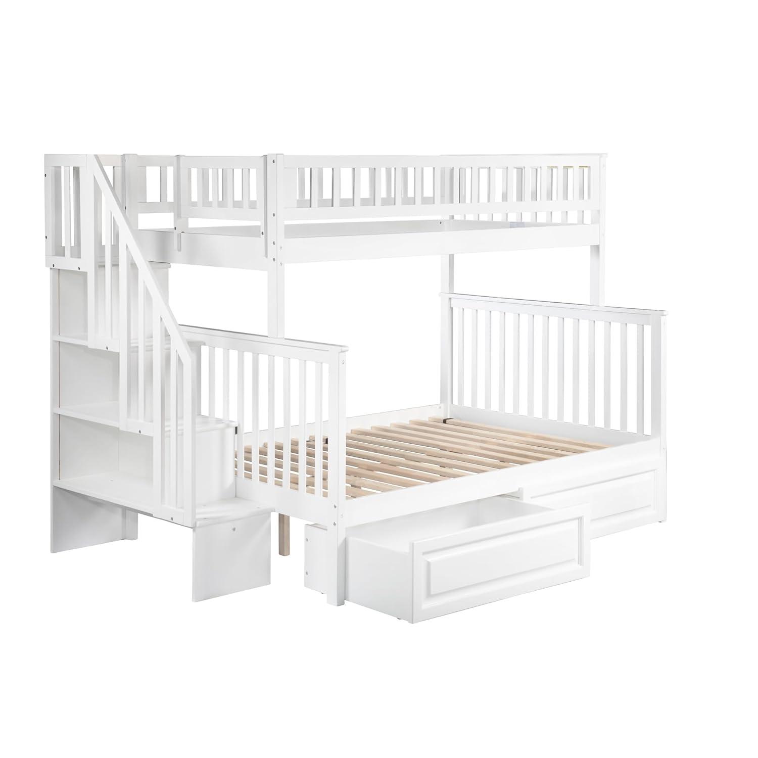 Woodland Staircase Bunk Bed Twin over Twin in Multiple Colors and Configurations
