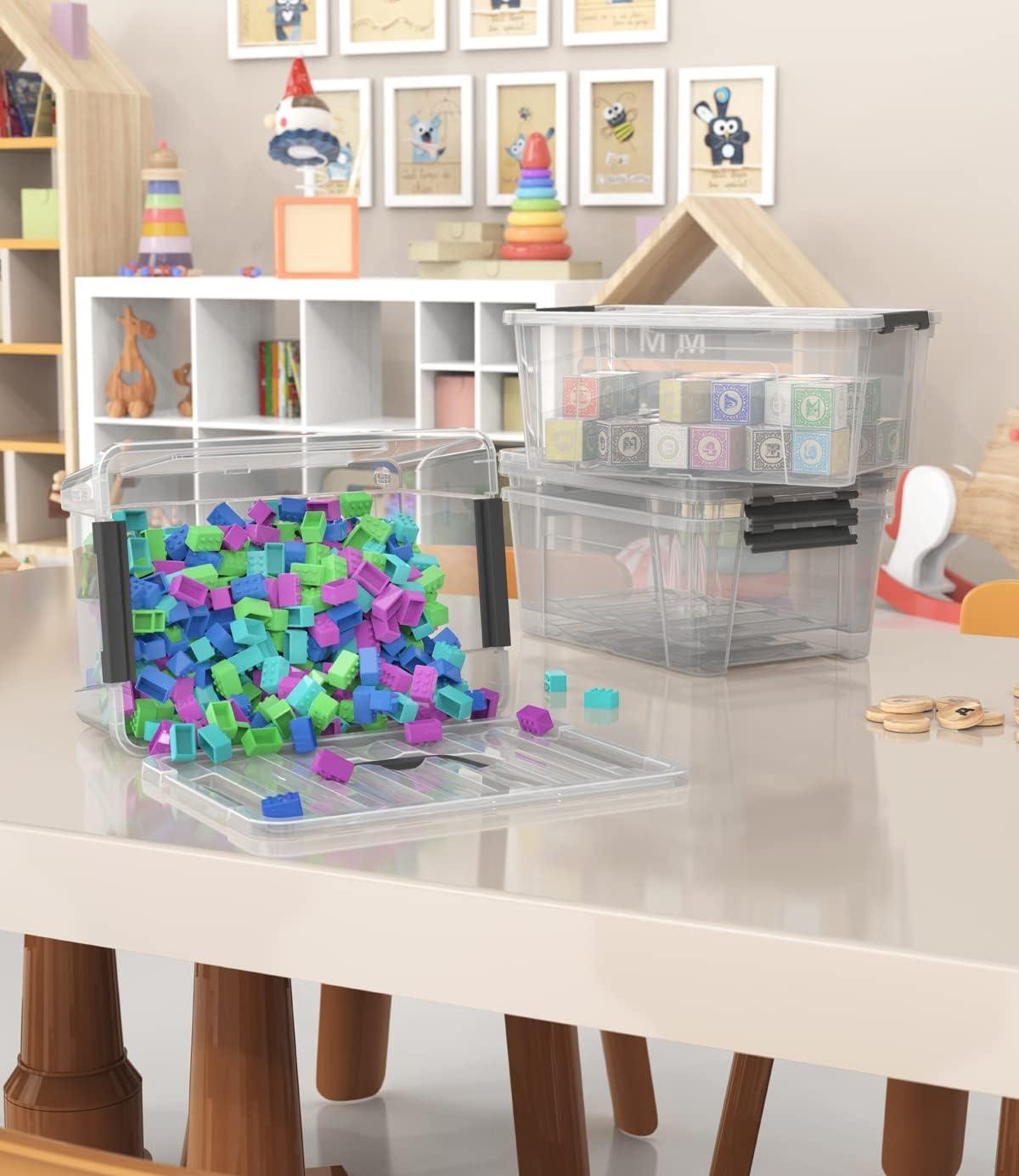 Rebrilliant Clear Storage Latch Bins, 6-Pack Storage Organizer Box With Handle And Lids, 5-Litre