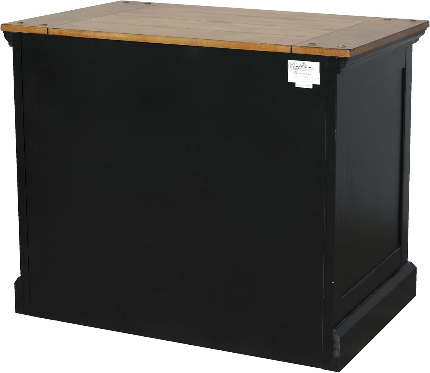 Toulouse Wood Lateral File With Legal/Letter File Drawer Office Storage Black