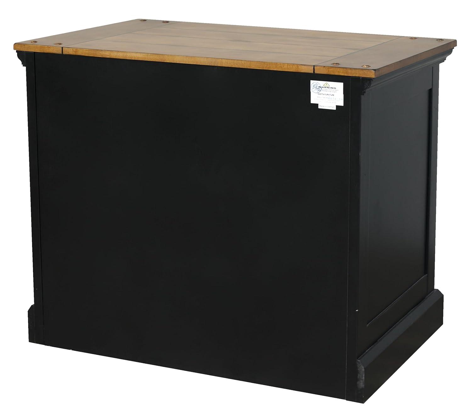 Toulouse Wood Lateral File With Legal/Letter File Drawer Office Storage Black