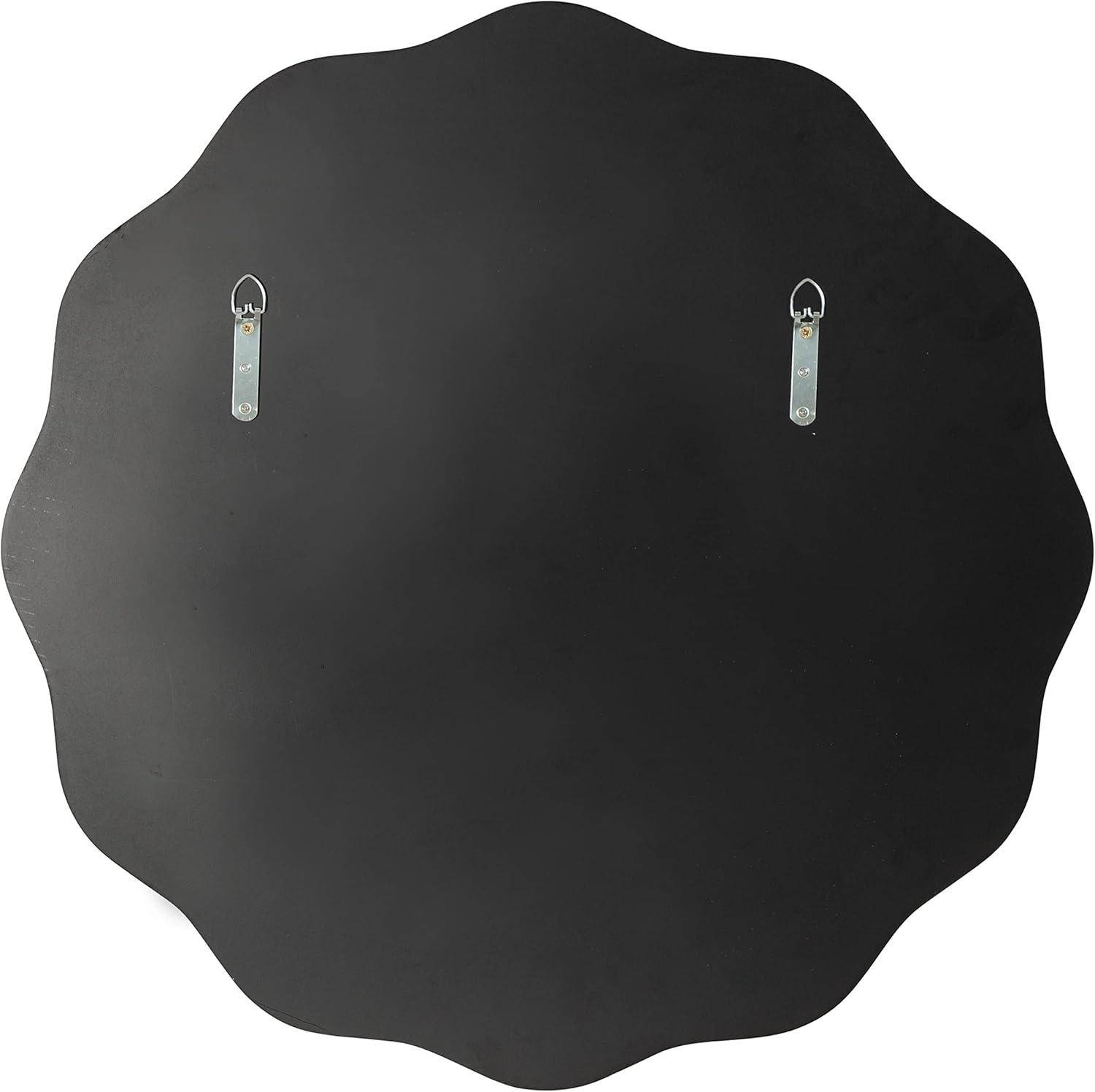 Kate & Laurel All Things Decor 26"x26" Viona Round Scalloped Mirror Gold: Modern Style, No Assembly, Wall Mounted