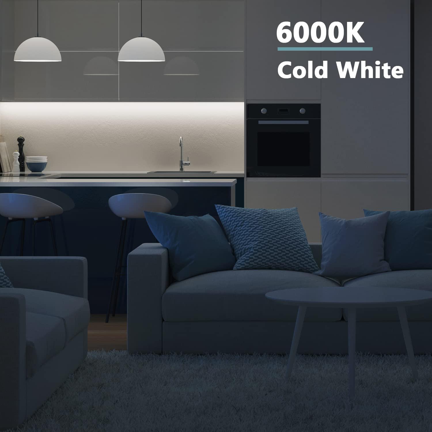 ASOKO Dimmable LED Cabinet Lighting with Touch Activated, LED Closet Light Bar for Kitchen, Shelf and Showcase Lighting, DC5V UL Listed Plug, USB Powered (Cold White 6000K, 12 INCH)