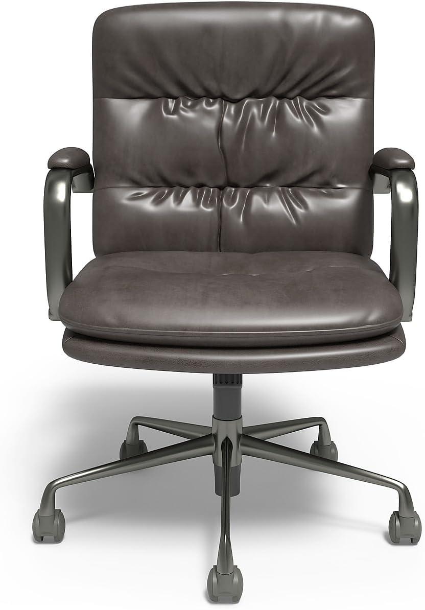 Union & Scale Industria 3-40C Bonded Leather Swivel Manager Chair Gray (95115) UN61643-CC