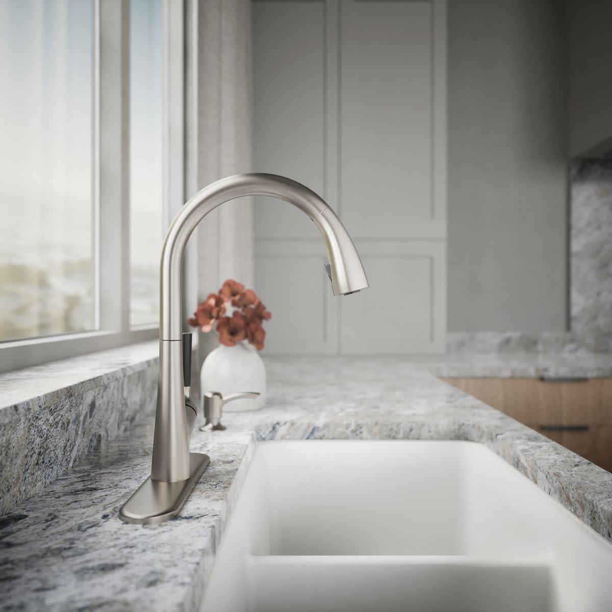 Kohler One Handle Stainless Steel Pull-Down Kitchen Faucet Model No. R562-SD-VS