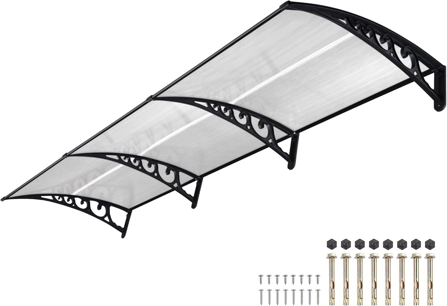 Yescom 38'' W x 9.8'' D Plastic Cover Retractable Patio Awning