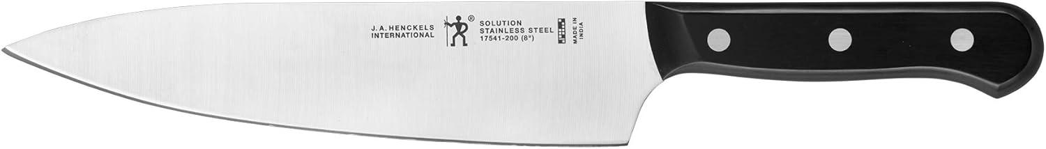 Henckels Solution 8-Inch Black and Silver Stainless Steel Chef's Knife