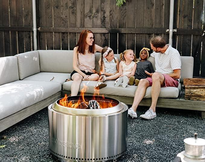 Silver Stainless Steel Smokeless Wood Fire Pit