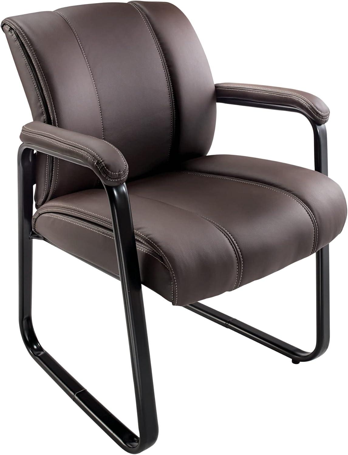 Bellanca Brown and Black Faux Leather Guest Chair