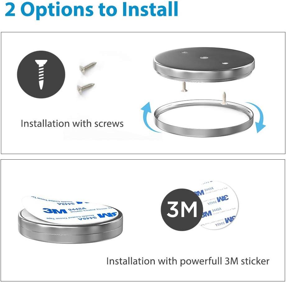 EShine Under Cabinet Puck Lights with Hand Wave Sensor - Circular LED Cabinet Lights - Dimmable - Pack of 3, Warm White (3000K)