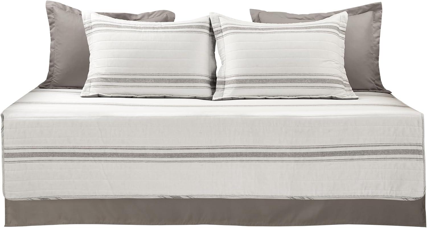 Lush Decor Gray Cotton Blend 6 Piece Coverlet / Bedspread Set