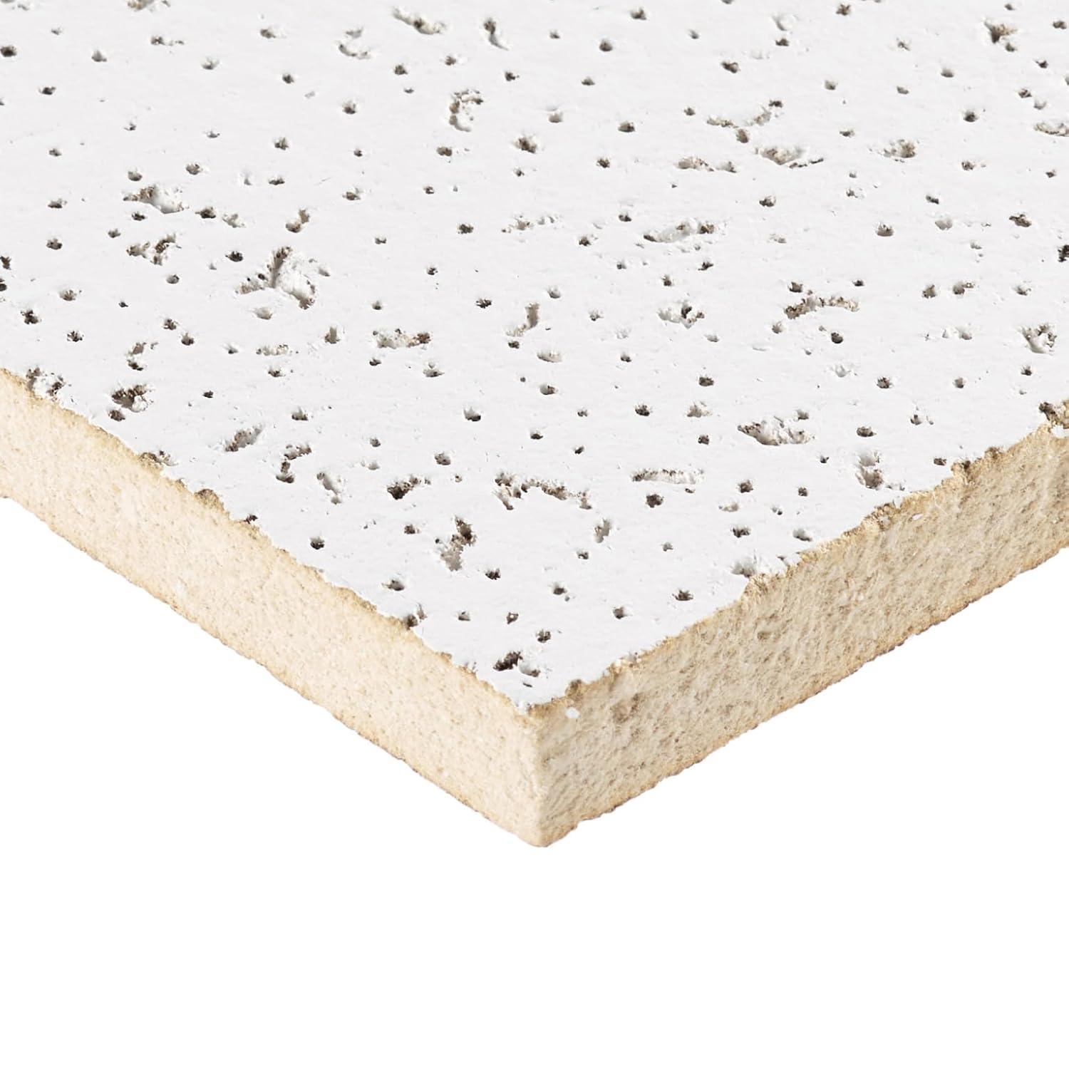 Armstrong 2x2 RANDOM TEXTURED Acoustic Ceiling Tiles for Suspended Ceiling Grids, 16-tiles per pack, White