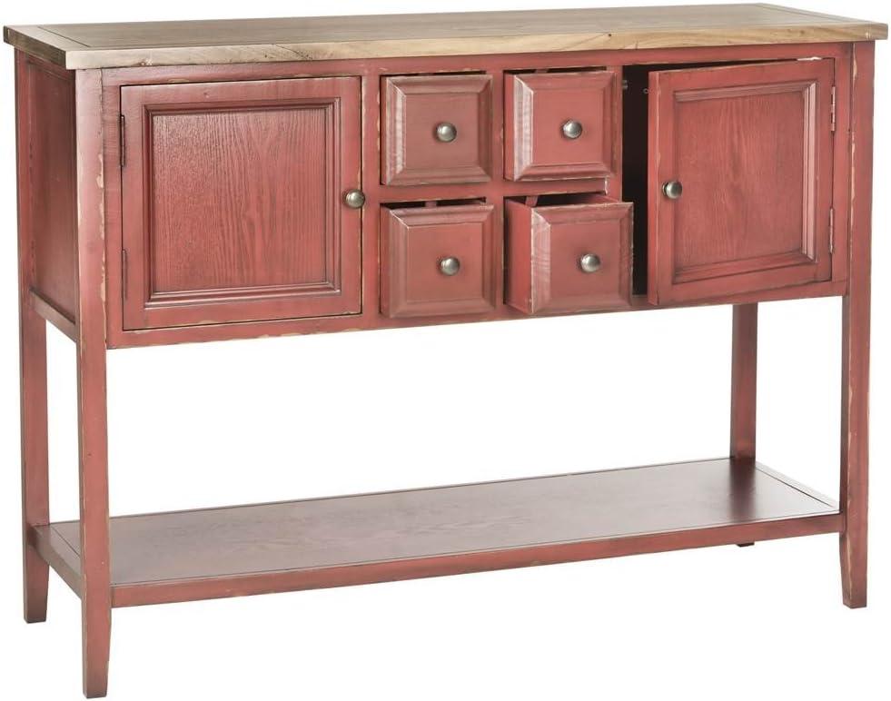 Charlotte Sideboard - Egyptian Red/Oak Top - Safavieh.