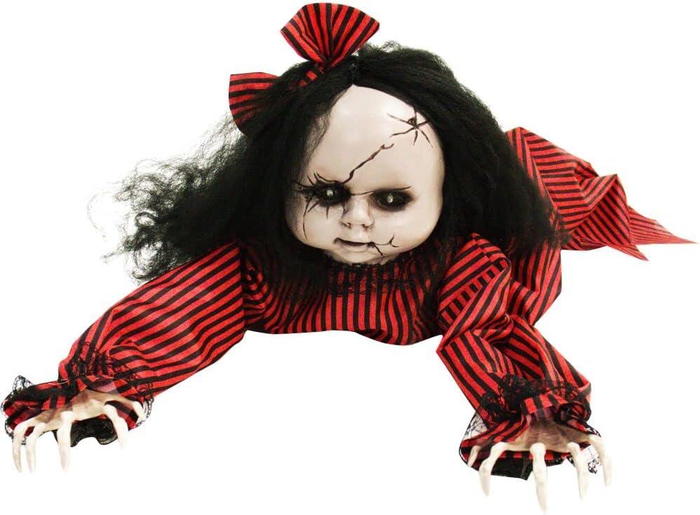 Haunted Hill Farm 44" Animatronic Crawling Doll with Light-Up Eyes