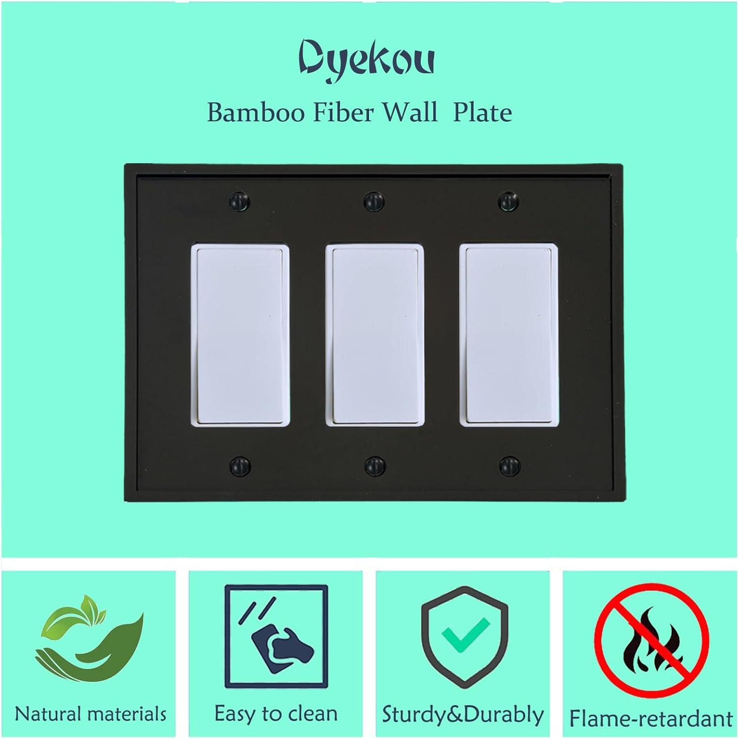 Matte Black Triple Gang Modern Wall Plate Cover
