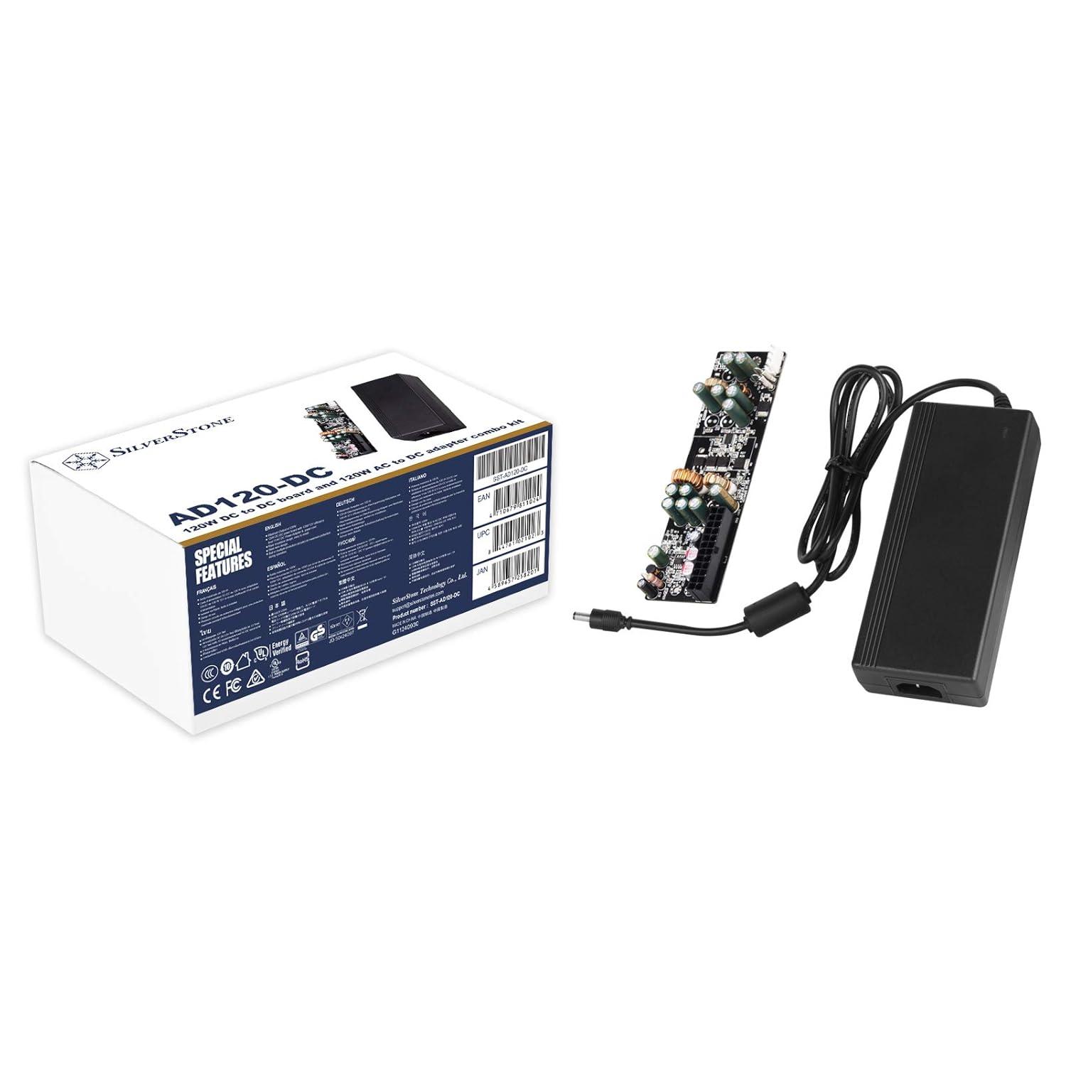SilverStone Technology  Power Supply Kit, 120W DC-DC Board, 12V/10A Adapter, Black Wires, 20+4 Pin Motherboard, 4+4 EPS, 3x SATA, 1x 4-Pin Peripheral