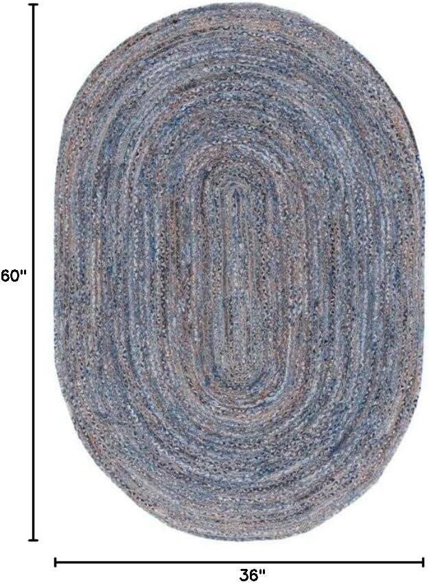 Cape Cod CAP202 Woven Indoor Accent Rug - Blue/Natural - 3'x5' Oval - Safavieh