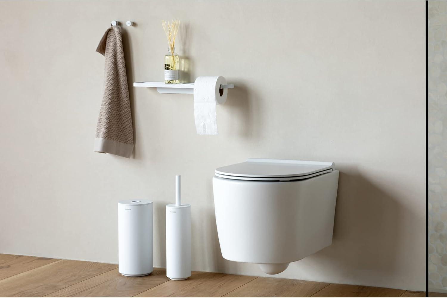 Brabantia MindSet Toilet Roll Holder with Shelf