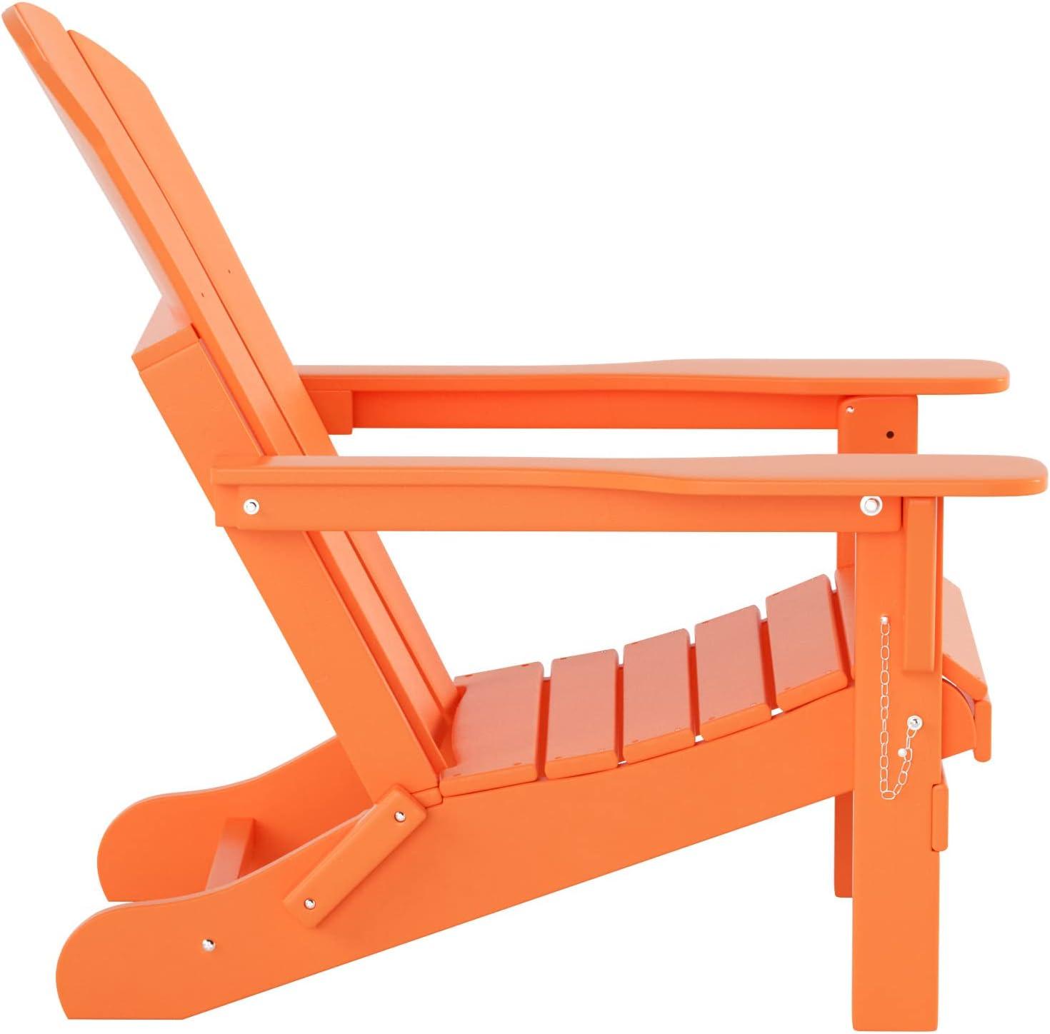 Westin Outdoor Braxton Folding Plastic Adirondack Chair (Set of 2), Orange