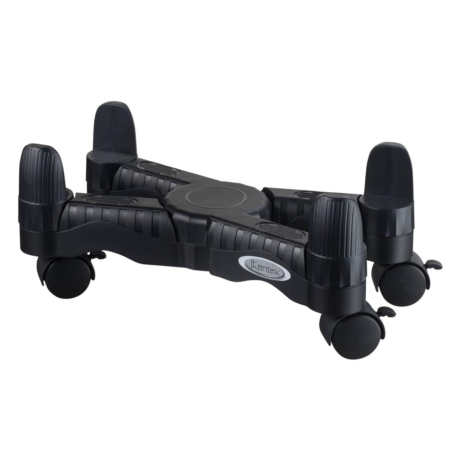 Kantek Mobile Computer CPU Stand, with Adjustable Width and Locking Casters, Black