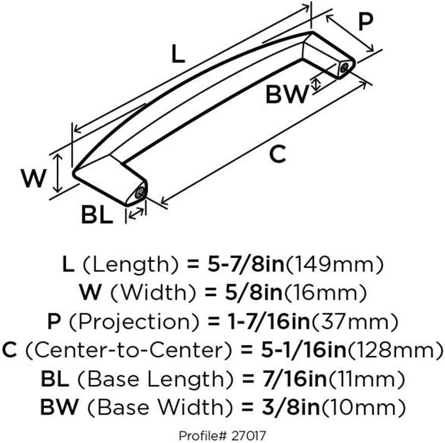 Creased Bow 5 1/16" Center to Center Bar Pull